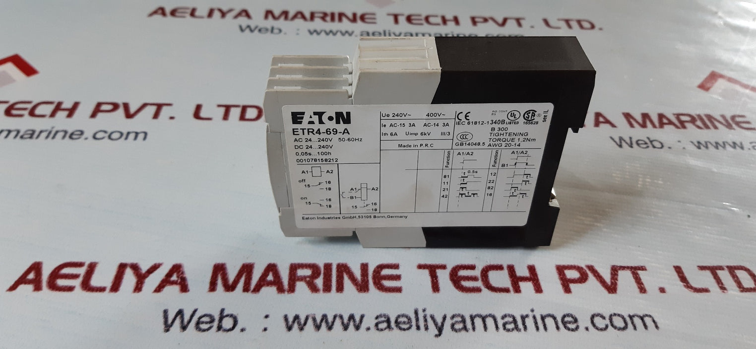 Eaton etr4-69-a time relay 24-240v 50-60hz 0,05s..100h
