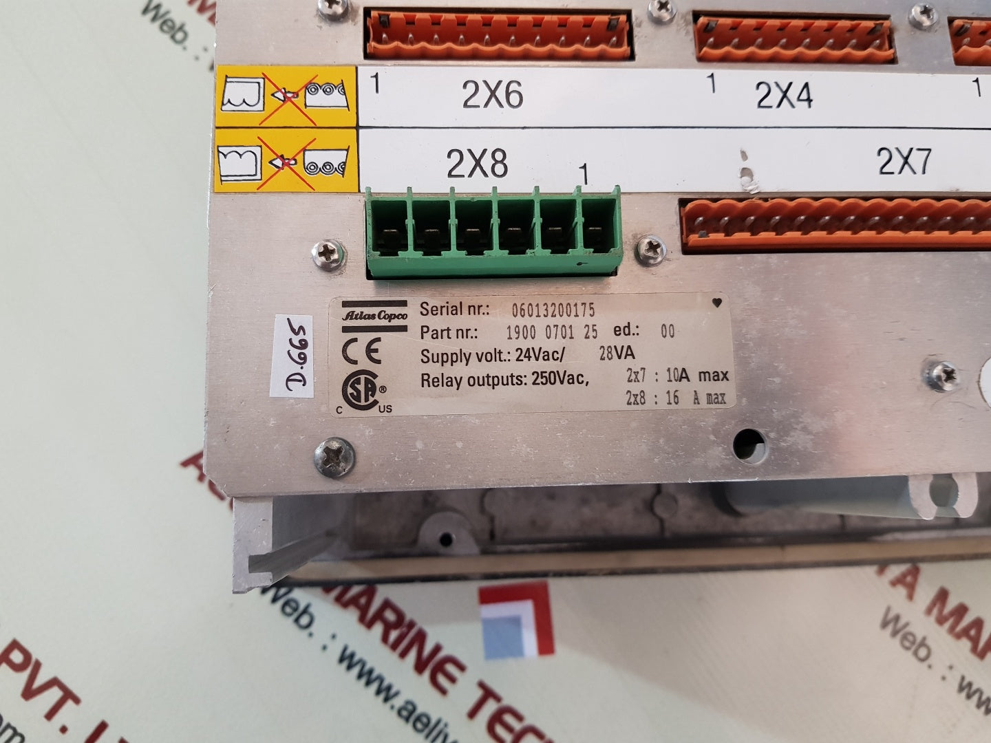 Elektronikon atlas copco 1900070125 compressor unit operator panel