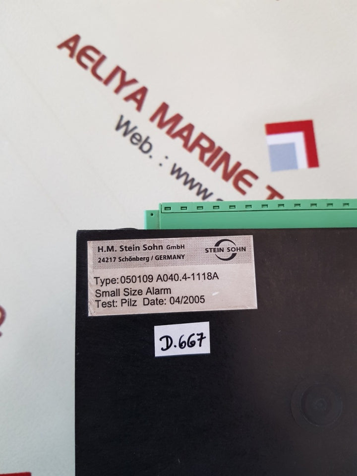 Stein sohn 050109 a040.4-1118a alarm system
