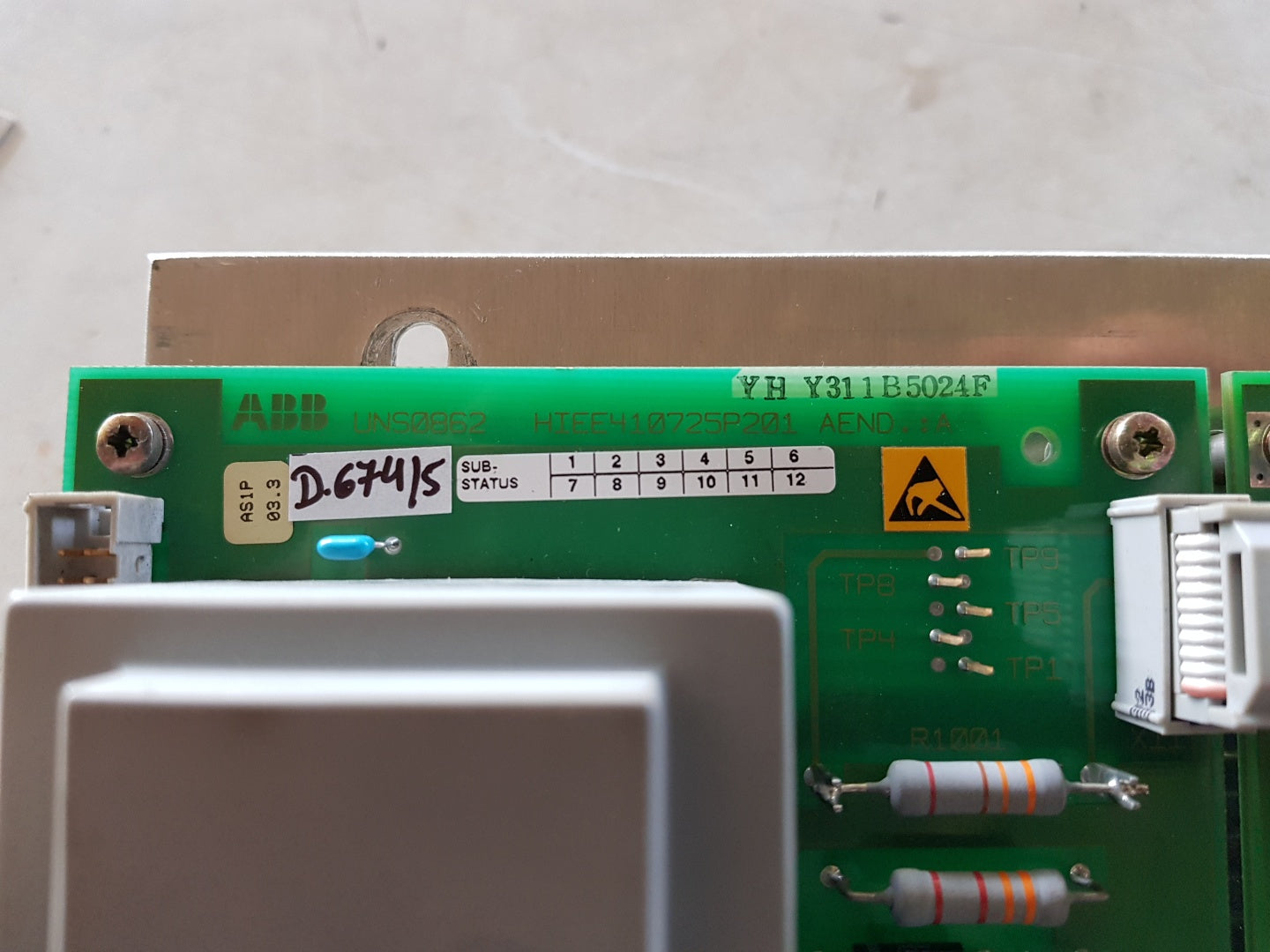 Abb hiee305082r0001 digital i/o card uns0862