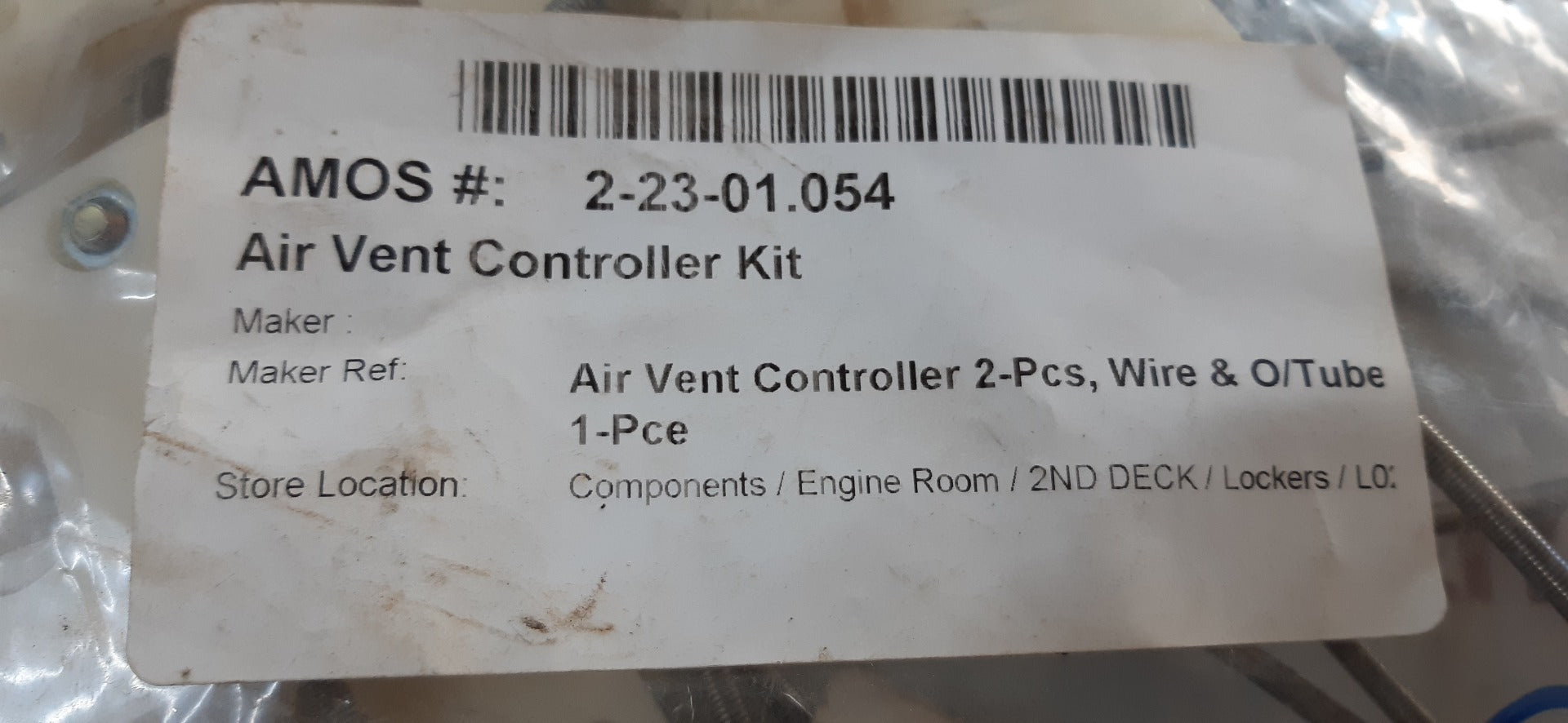 Air vent controller 2-pcs,wire & o/tube 1 pcs