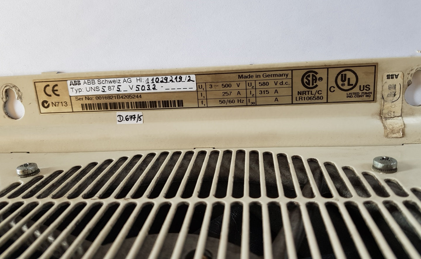 Abb uns5875 v 5032 unitrol f uns0874c:v1