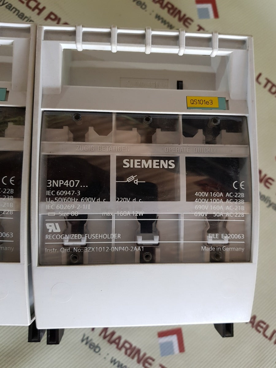 Siemens 3np407 fuseholder switch 160a 12w  Attachment