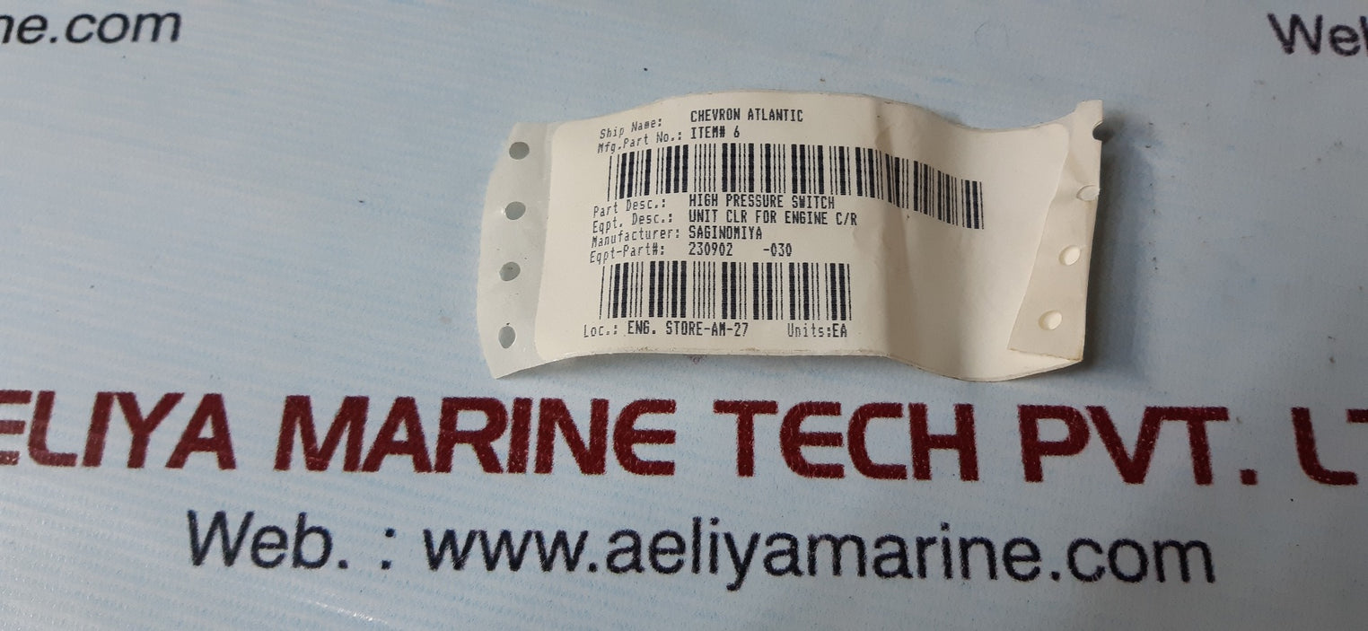 saginomiya high pressure switch