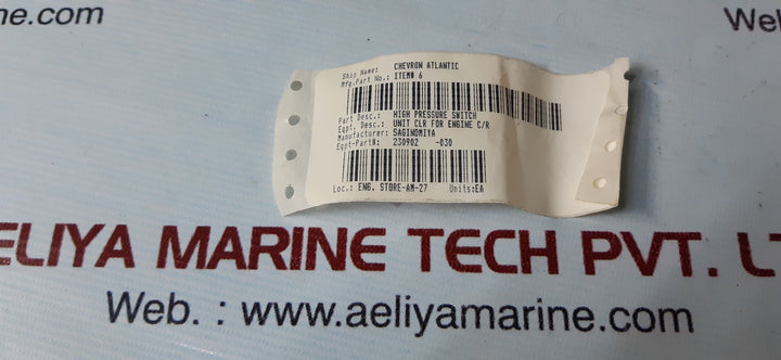 saginomiya high pressure switch