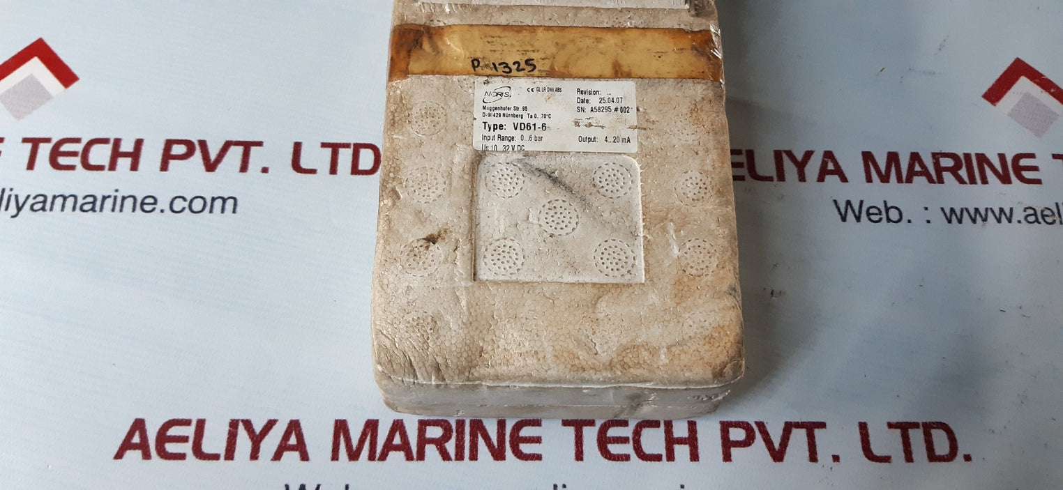Noris vd61-6 pressure transmitter pmax 35bar