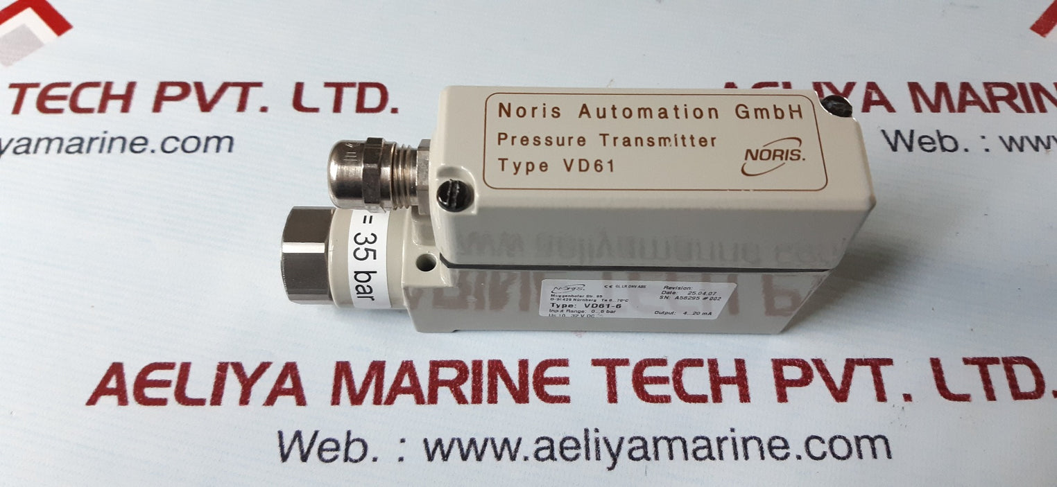Noris vd61-6 pressure transmitter pmax 35bar