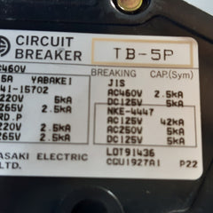 Terasaki tb-5p circuit breaker 15a
