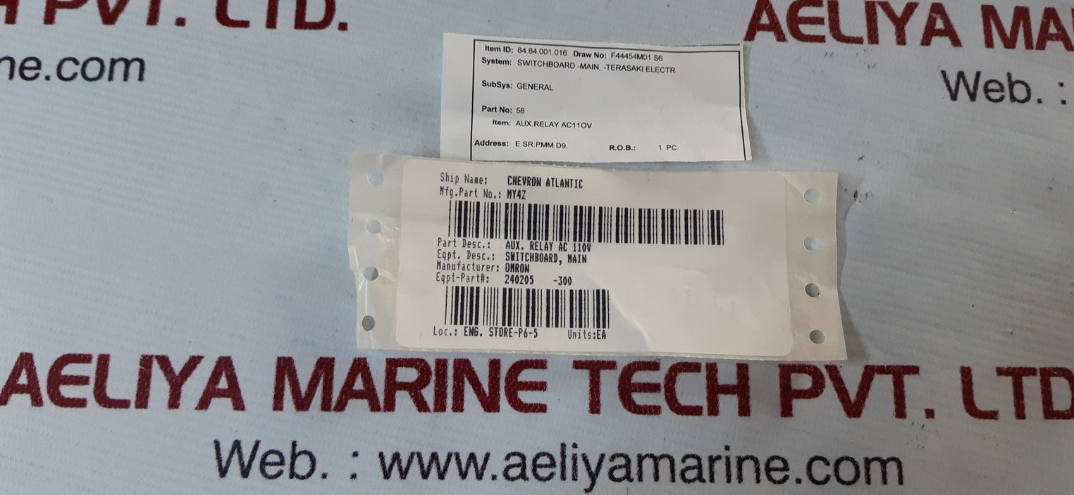 Omron my4z relay 100/110vac