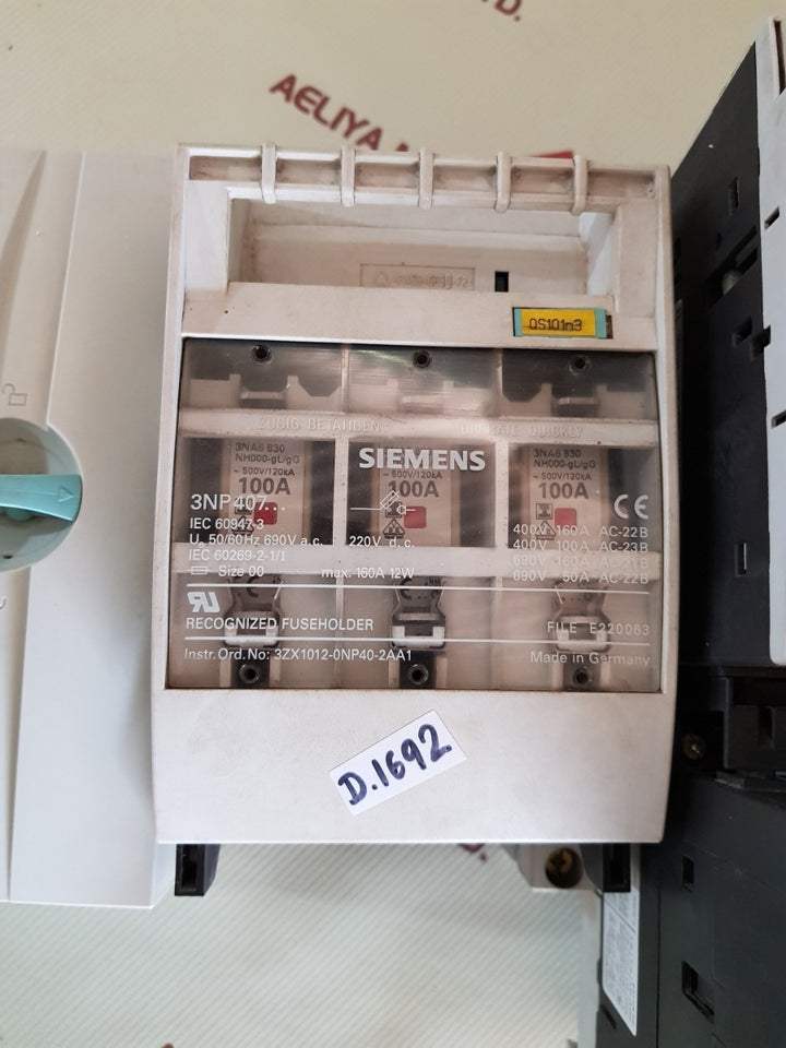 Siemens 3np 407 fuse switch disconnector