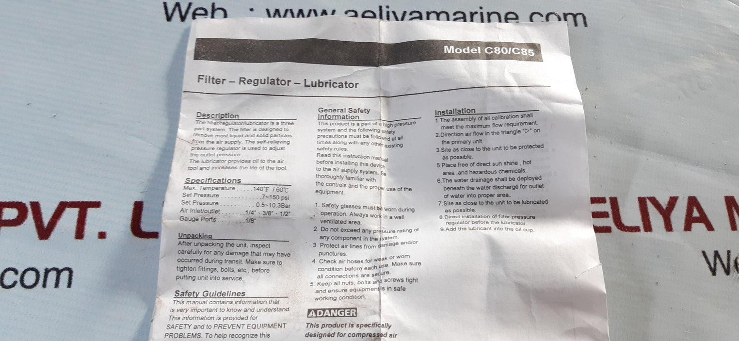 C80/c85 filter-regulator-lubricator