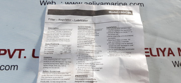 C80/c85 filter-regulator-lubricator