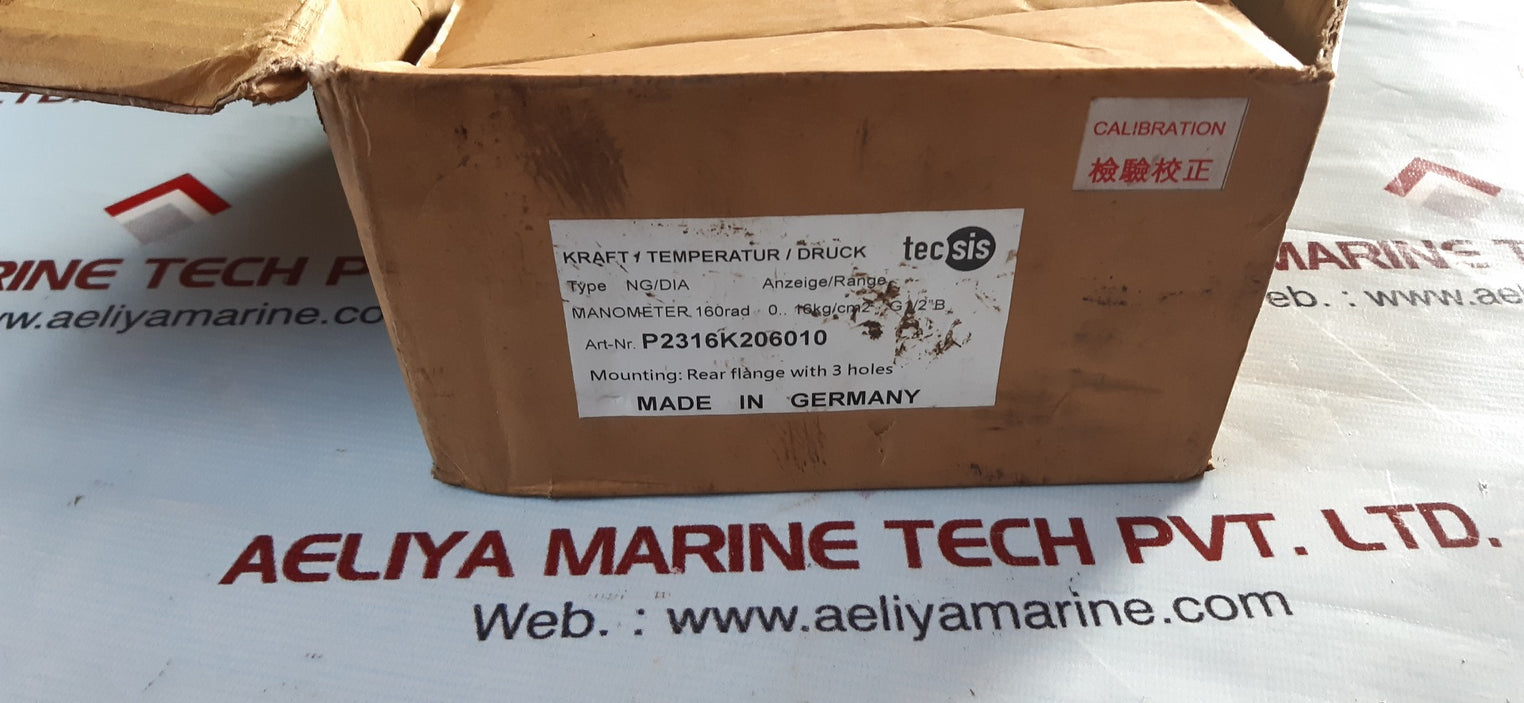 Tecsis en 837-1 pressure gauge 0-225psi 0-16 kg/cm2