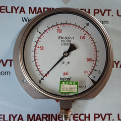 Tecsis en 837-1 pressure gauge 0-225psi 0-16 kg/cm2