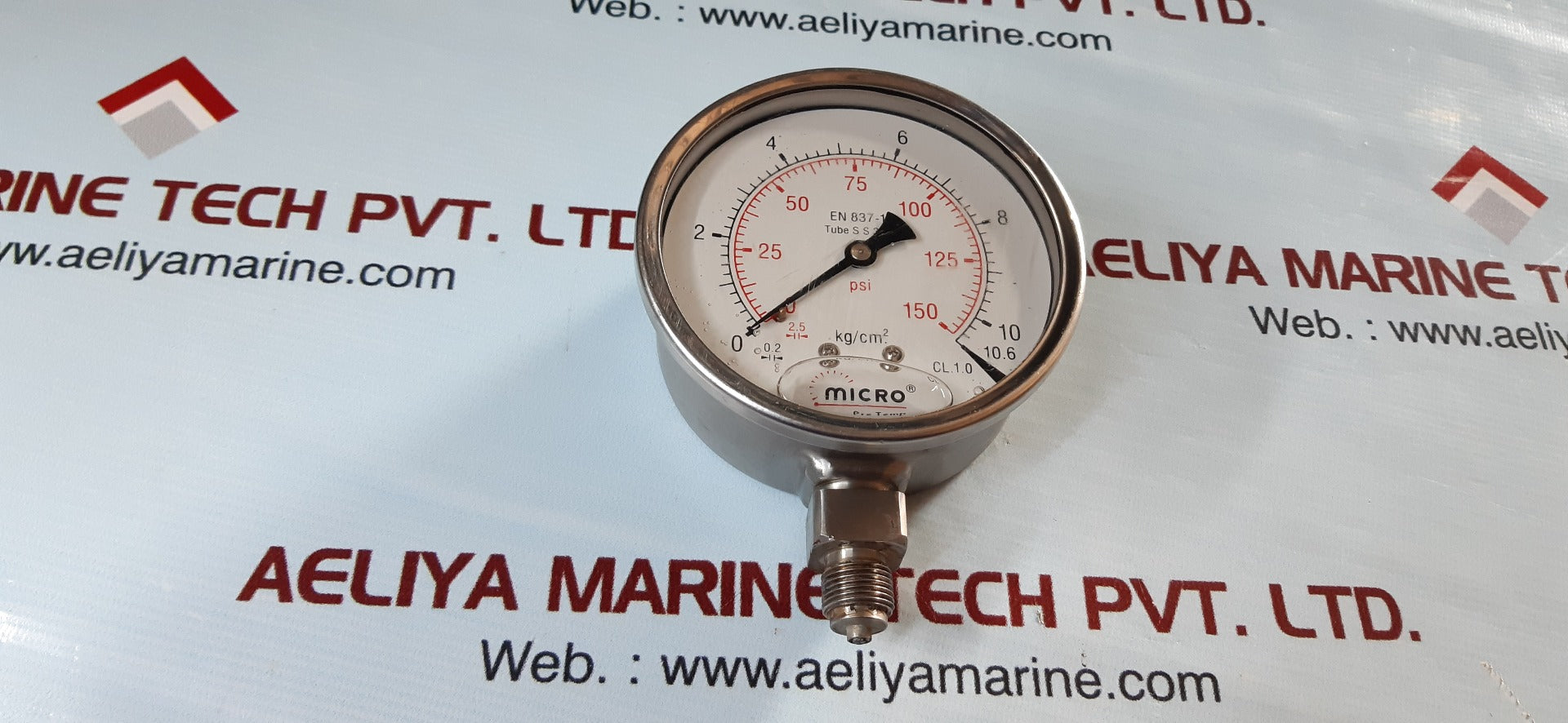 Micro en 837-1 pressure gauge 0-150psi