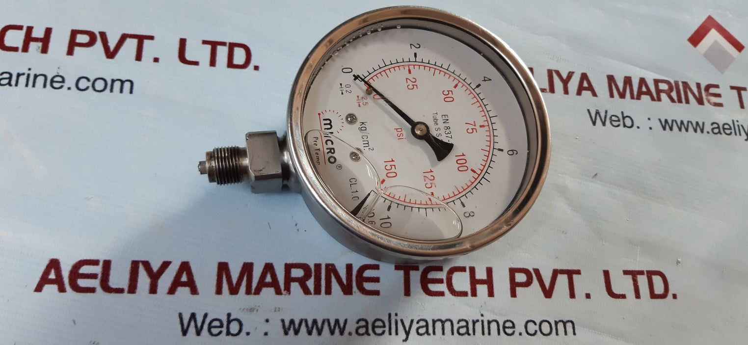 Micro en 837-1 pressure gauge 0-150psi