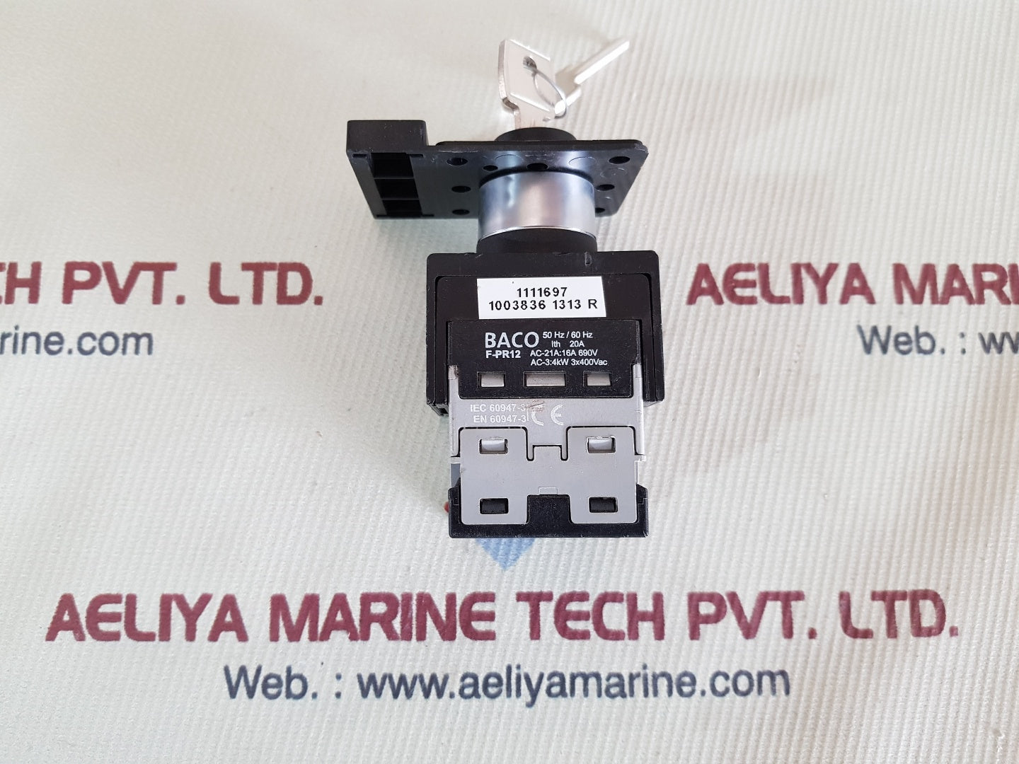 Baco f-pr12 cam switch with key 50/60hz