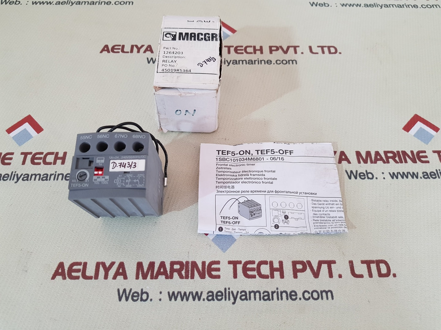 Abb tef5-on frontal electronic timer module