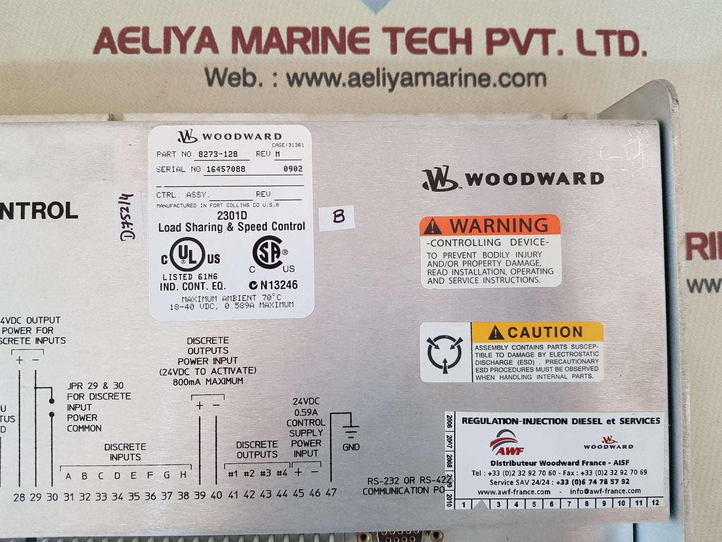 Woodward 8273-128 2301d load sharing & speed control rev.M