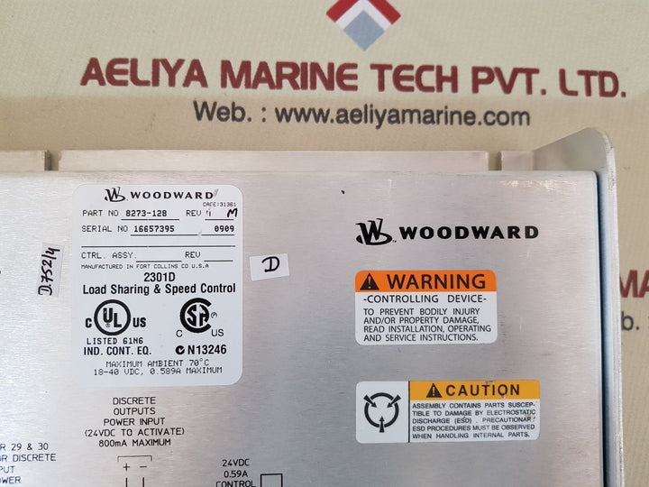 Woodward 8273-128 2301d load sharing & speed control rev.M