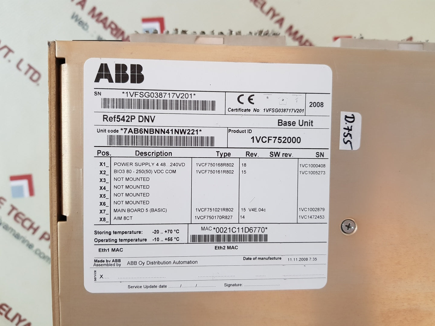 Abb ref542p dnv 1vcf752000 base unit