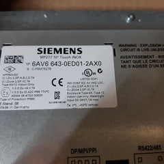 Siemens simatic multi panel 6av6 643-0ed01-2ax0 mp277 10" touch inox