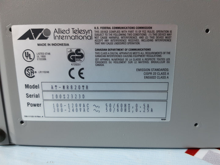 Allied telesyn at-mr820tr centrecom multiport micro hub/repeater