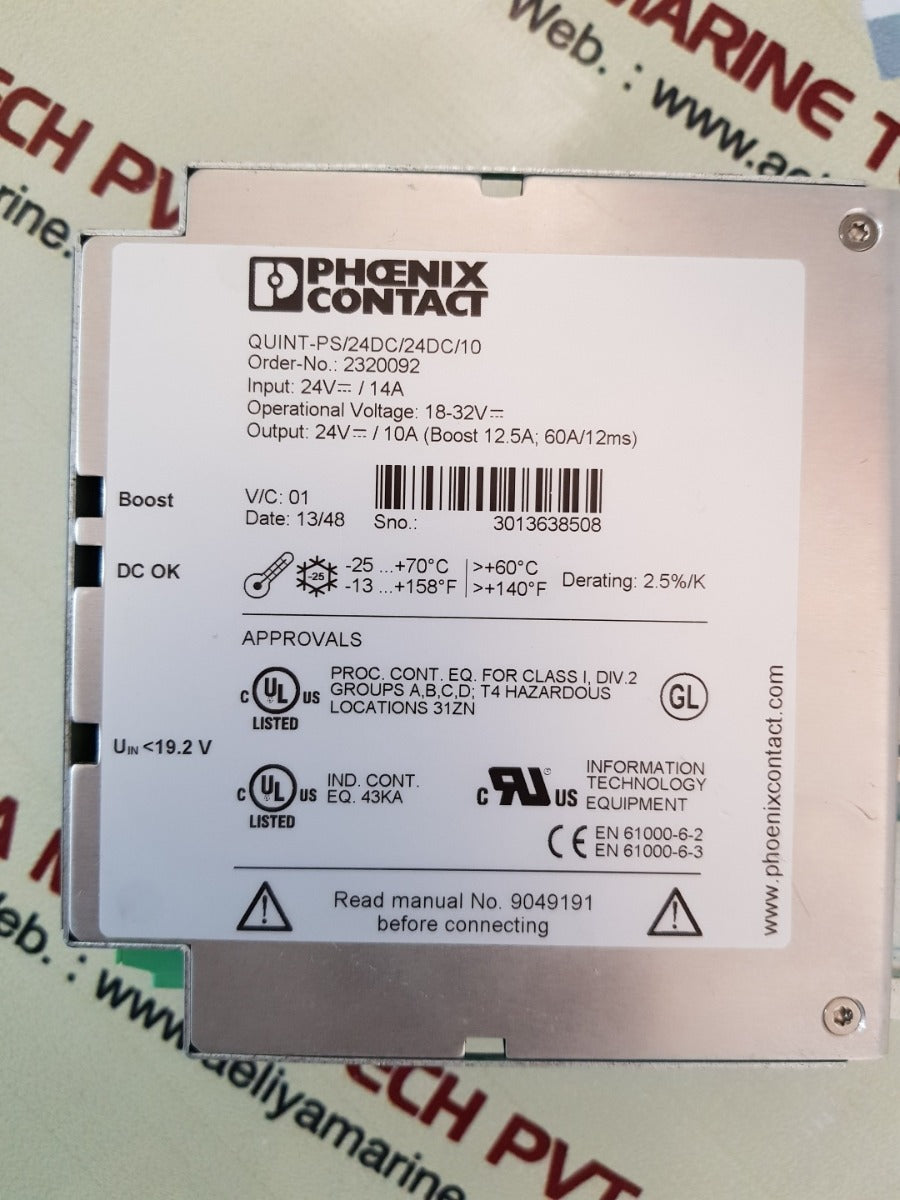 Phoenix contact quint-ps/24dc/24dc/10 power supply