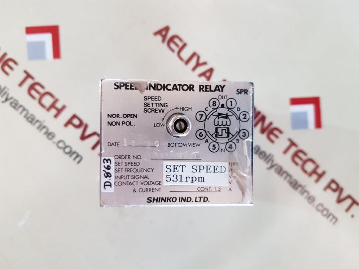 Shinko 131101018 Speed Indicator Relay 531Rpm