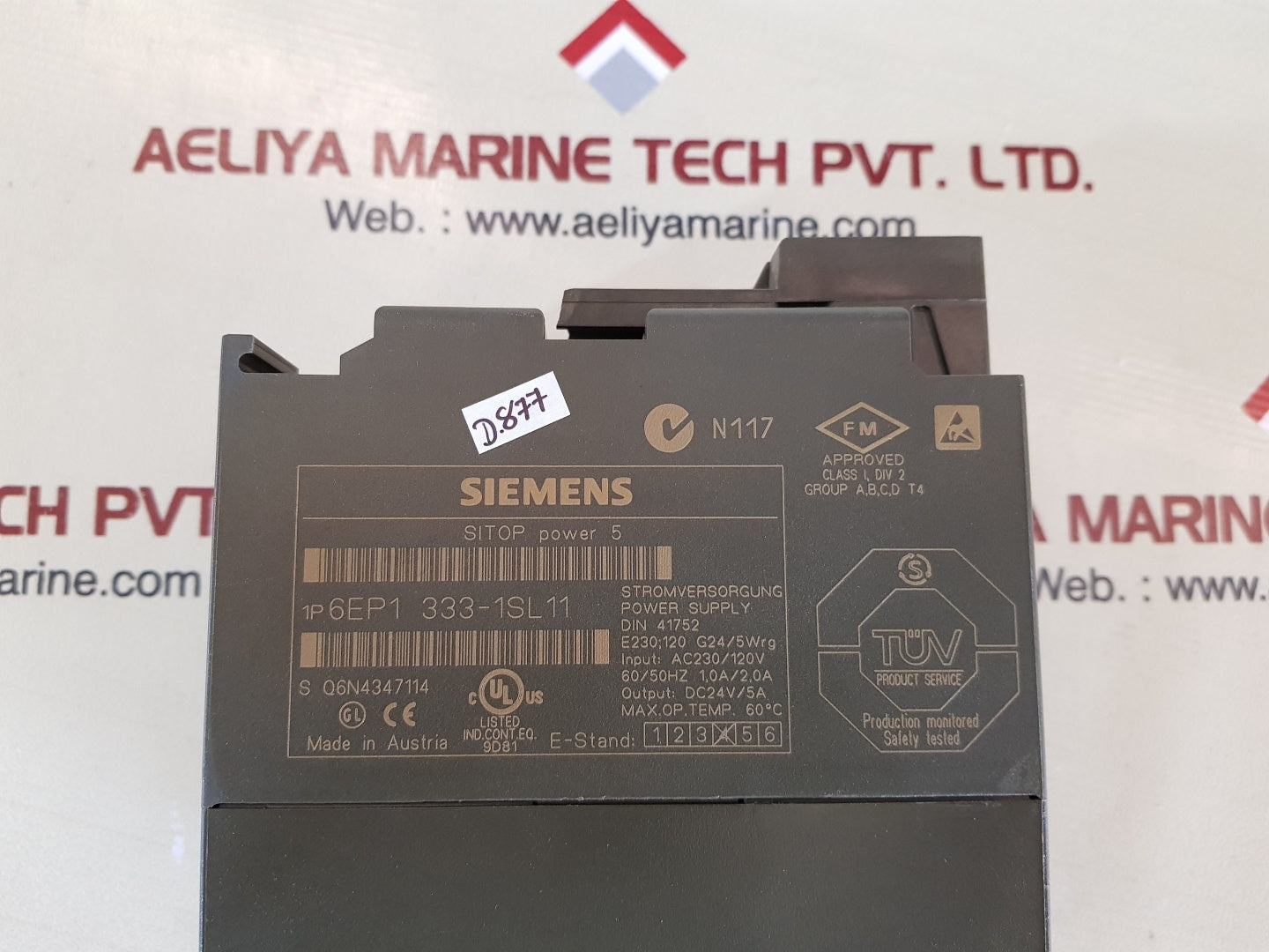 Siemens sitop power 5 6ep1333-1sl11 power supply 24v/5a