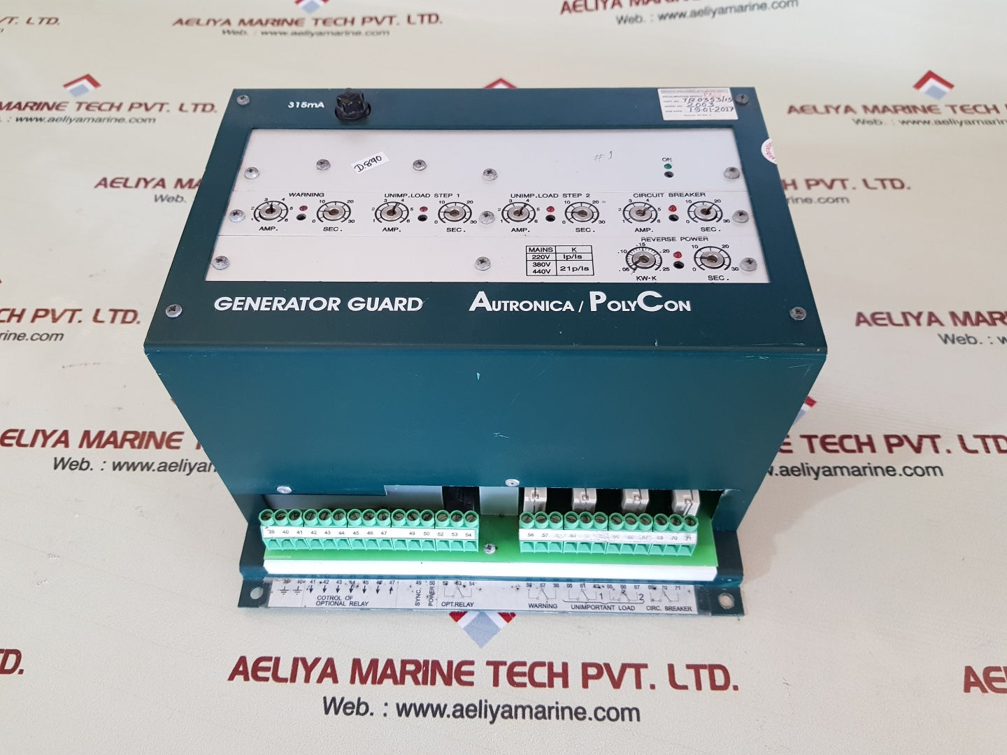 Autronica/polycon ak-35/4 generator guard 315ma