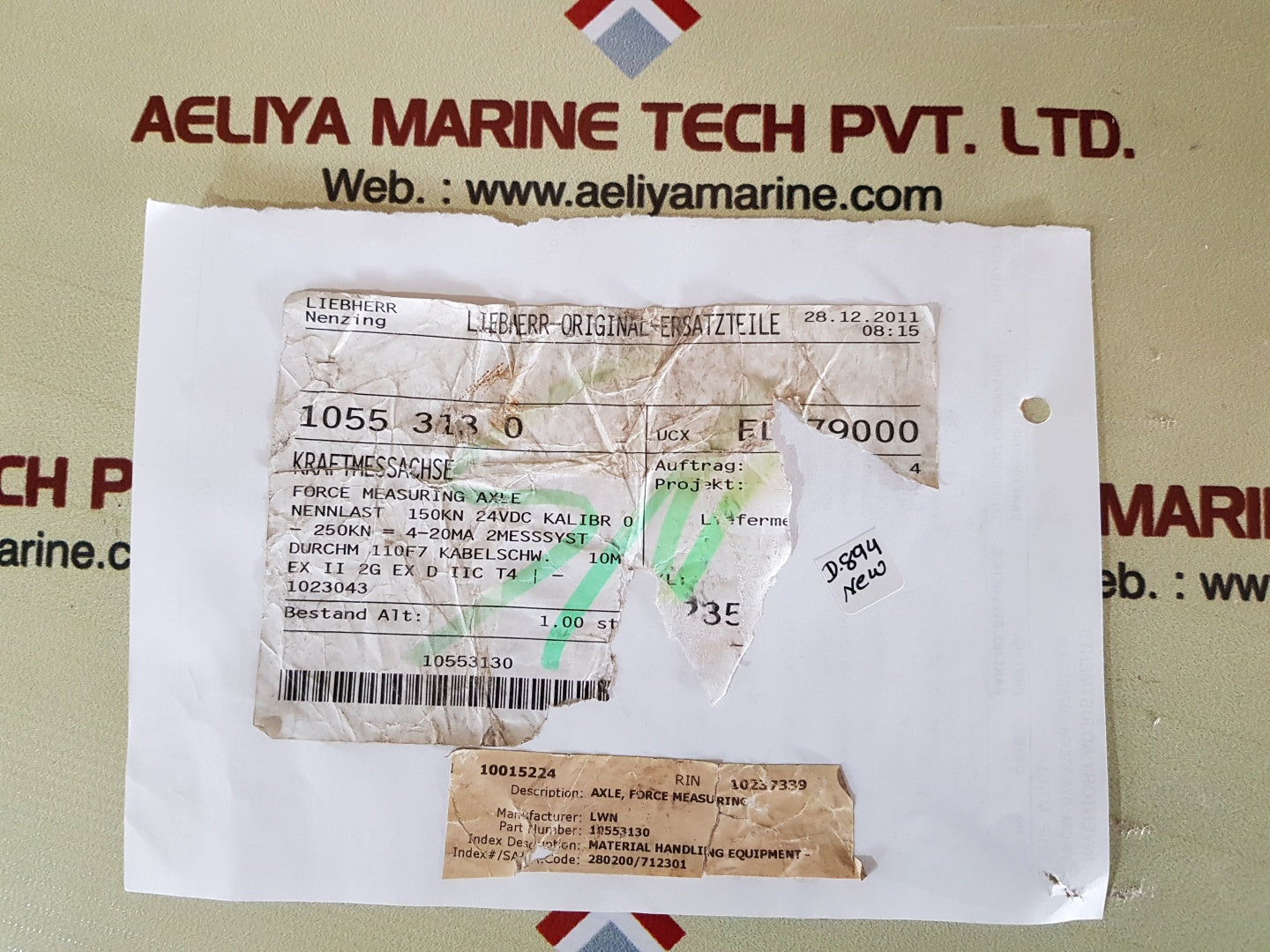 Liebherr 10553130 force measuring axle 0203-36279-0 