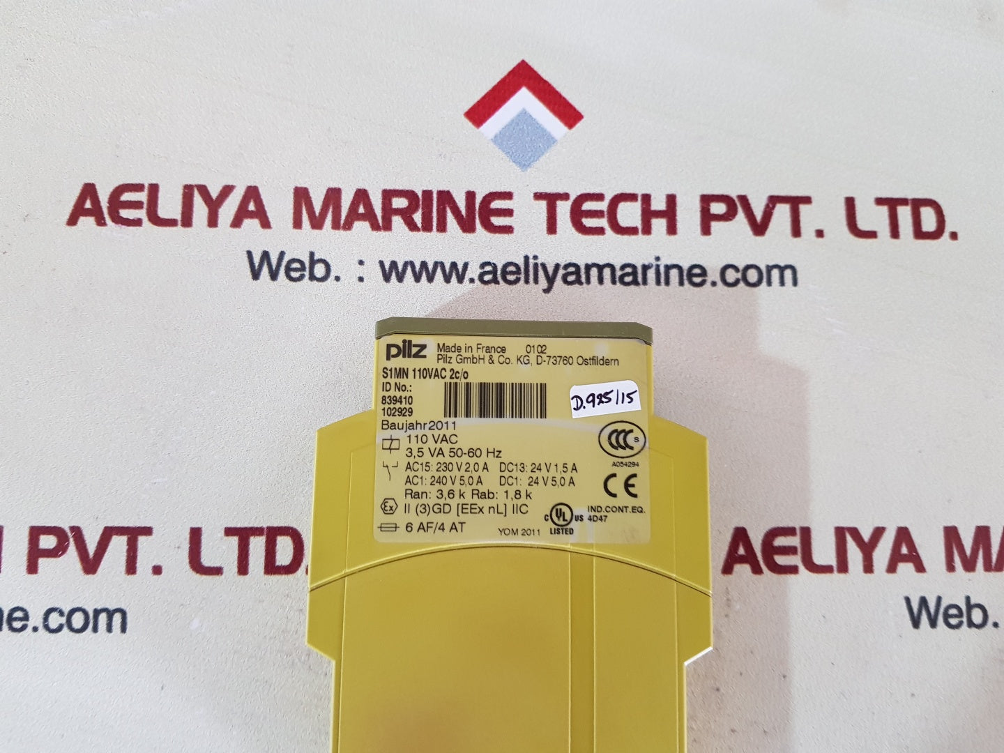 Pilz S1Mn 110Vac 2C/O Electronic Protection Relays 839410 102929