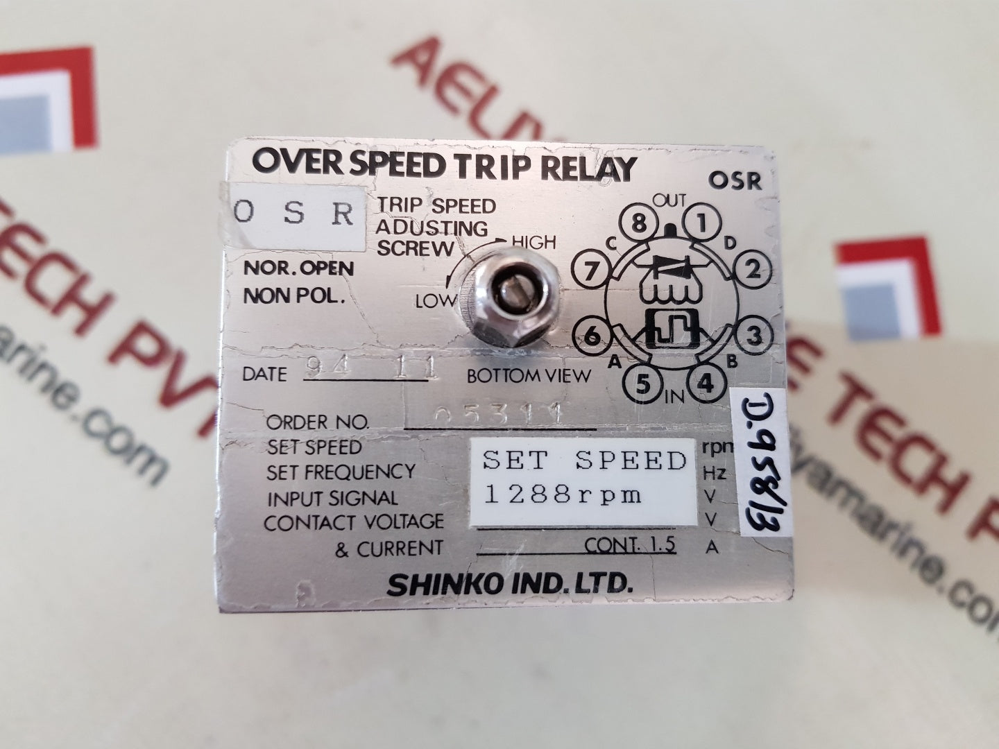 Shinko Over Speed Trip Relay 10-15V 1288Rpm