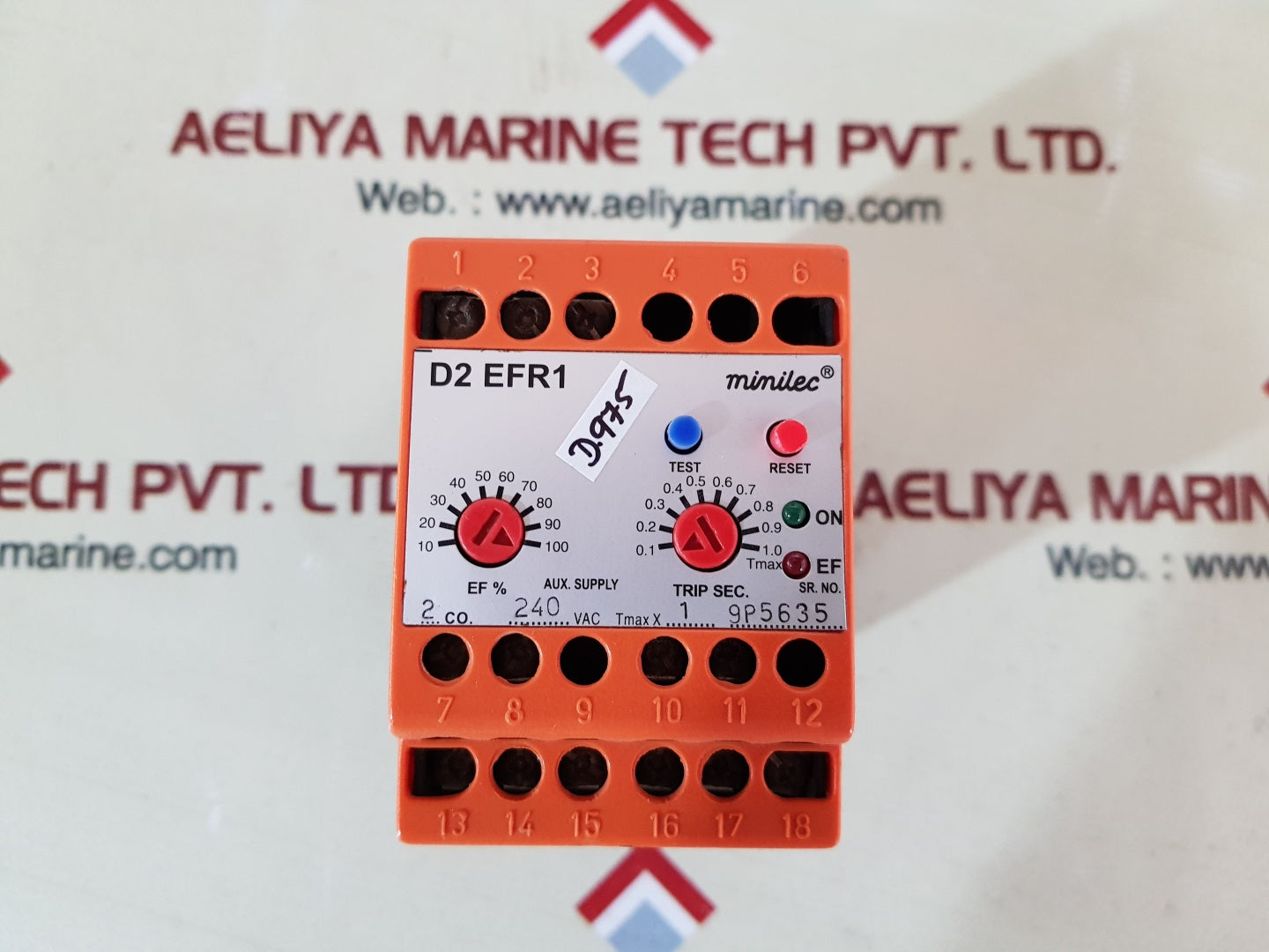 Minilec d2 efr1 earth fault relay