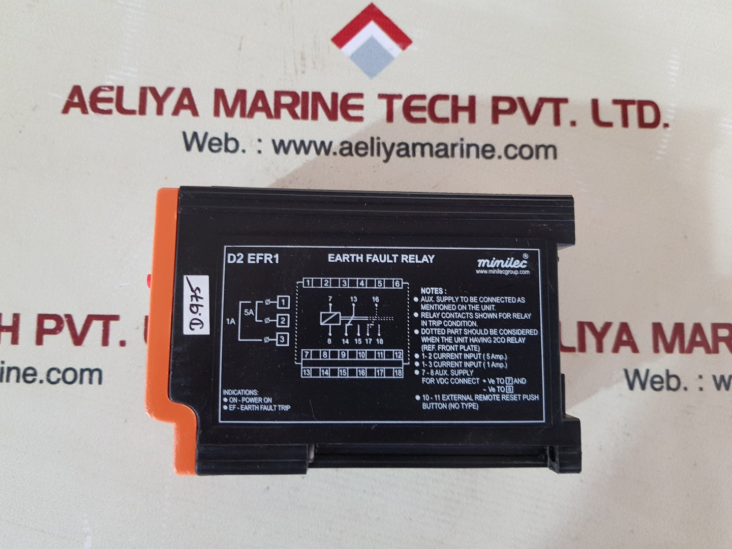 Minilec d2 efr1 earth fault relay
