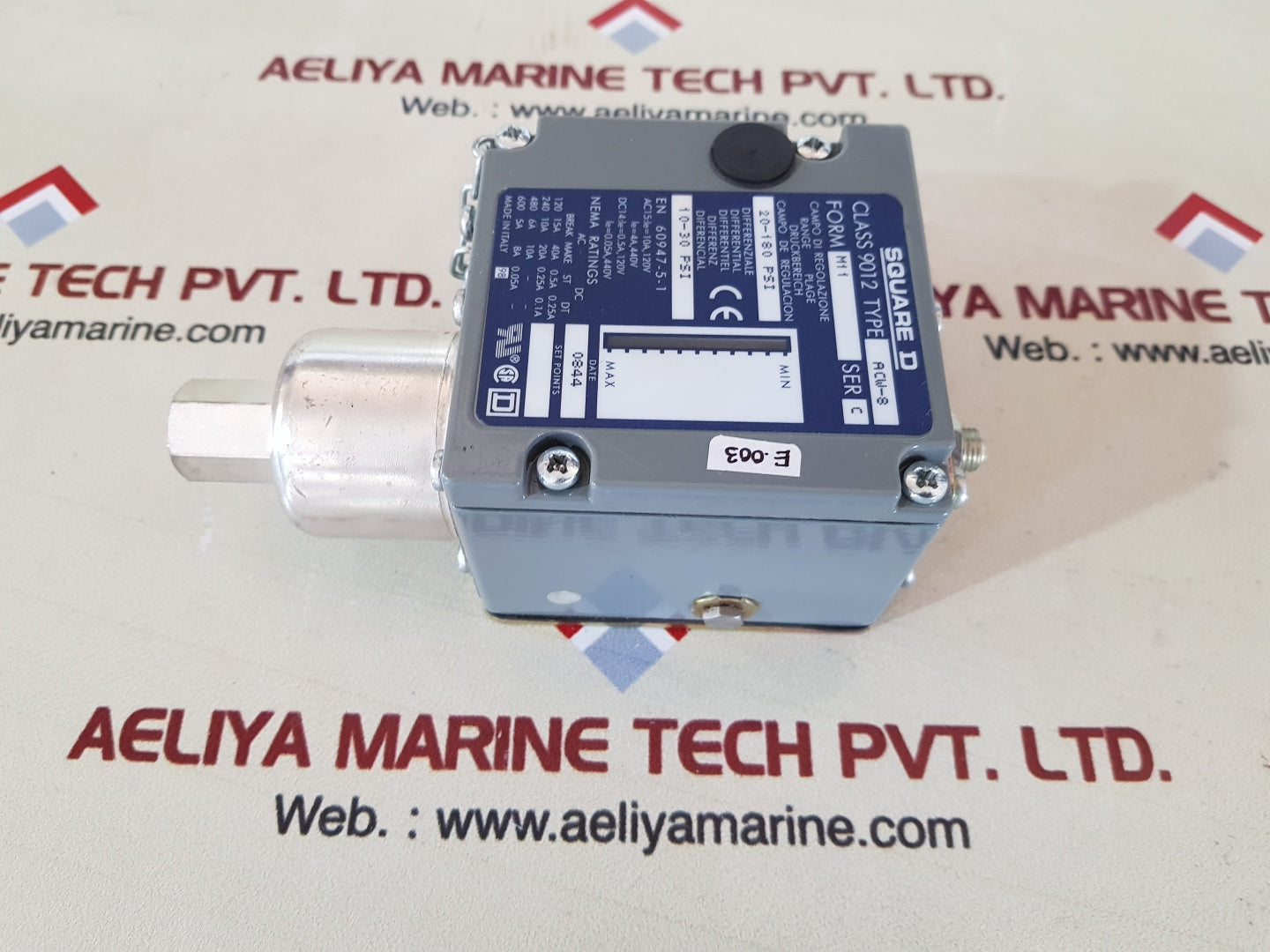 Square d class 9012 acw8 pressure switch ser C