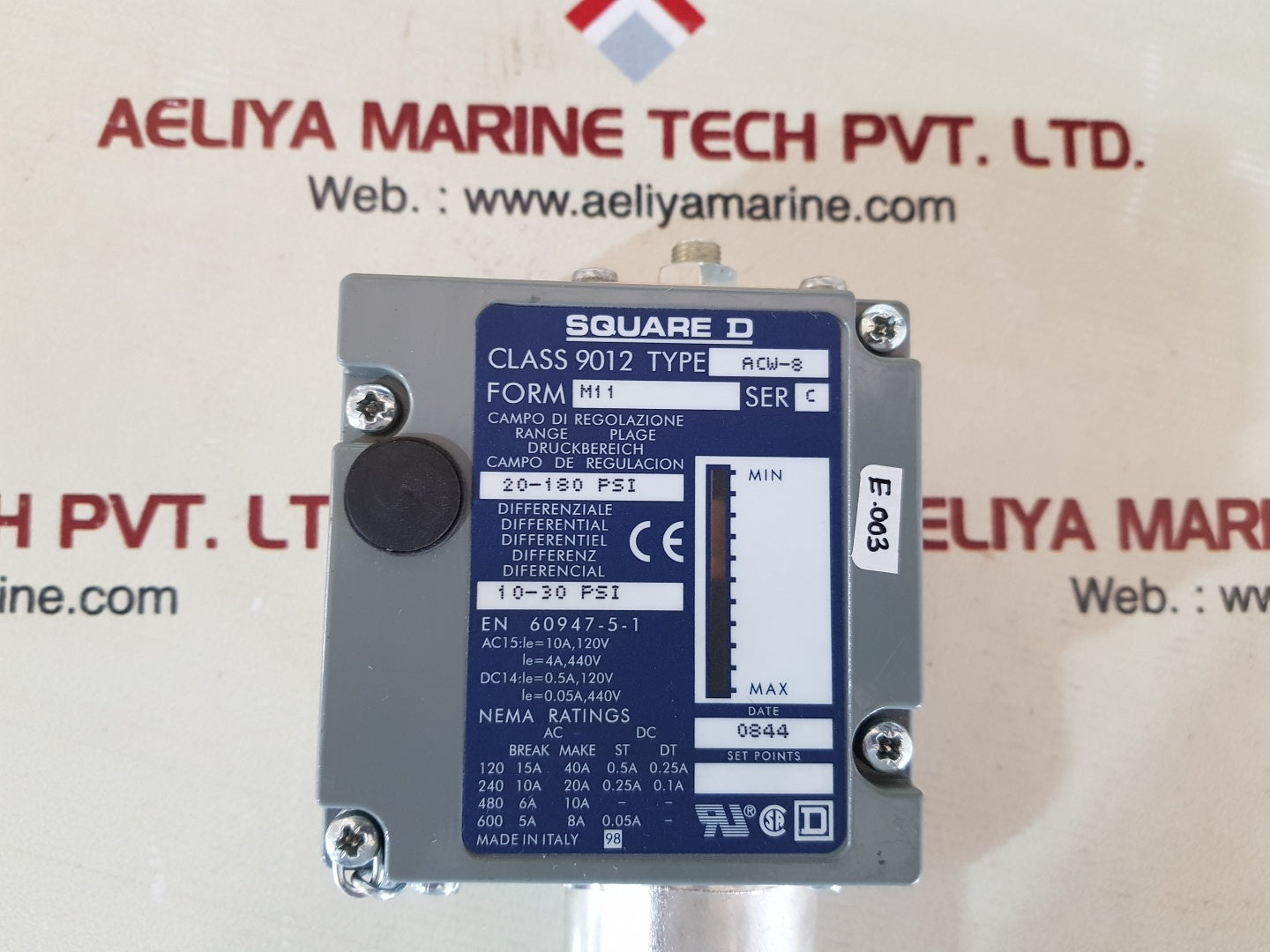 Square d class 9012 acw8 pressure switch ser C