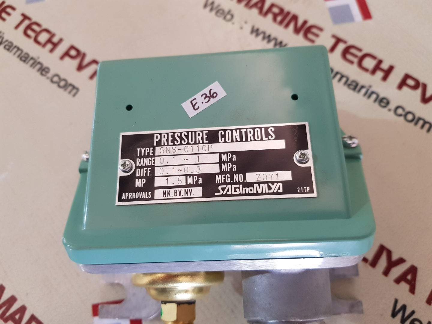 Saginomiya sns-c110p pressure controls