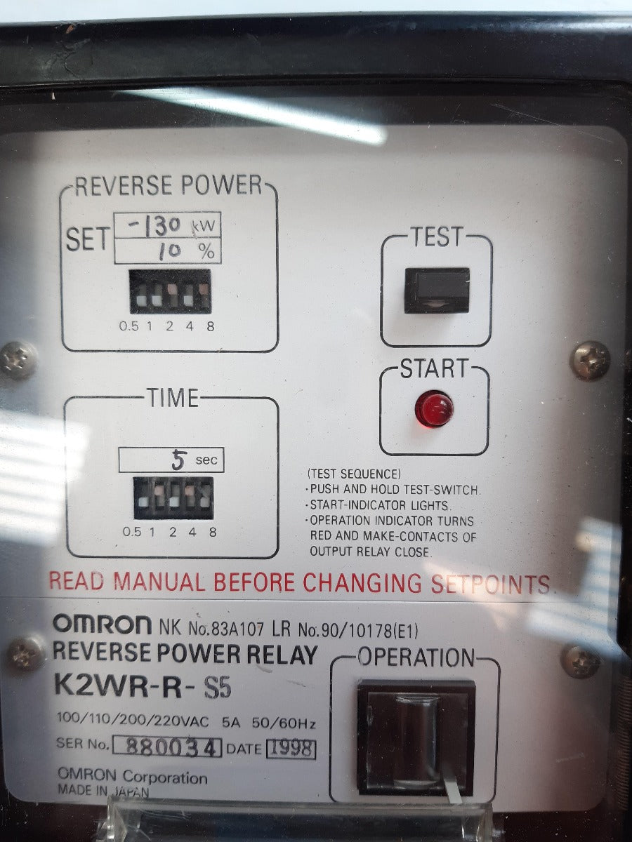 Omron k2wr-r-s5 reverse power relay 100/110/200/220vac 5a 50/60hz