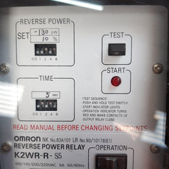 Omron k2wr-r-s5 reverse power relay 100/110/200/220vac 5a 50/60hz