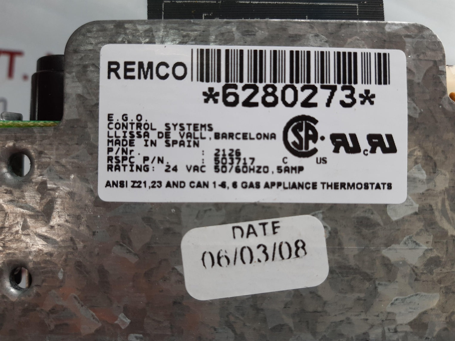 E.g.o. control systems m414049p dryer control