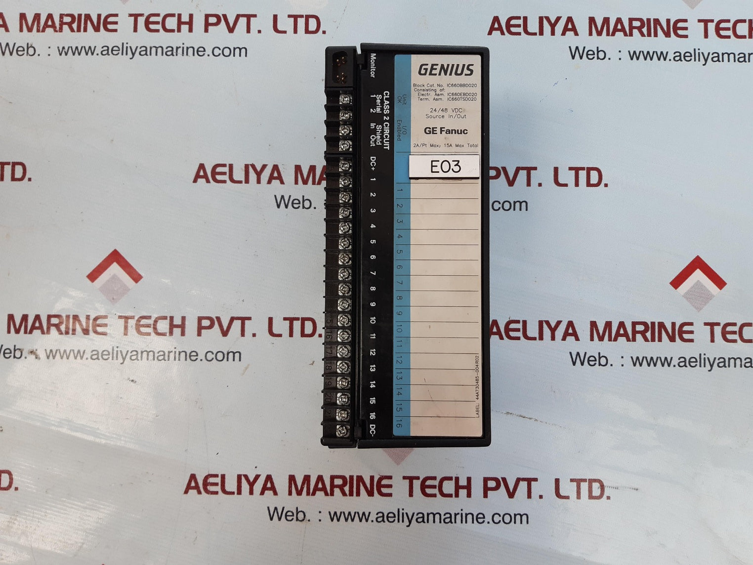 Ge fanuc ic660bbd020 genius 24/48 vdc source in/out module