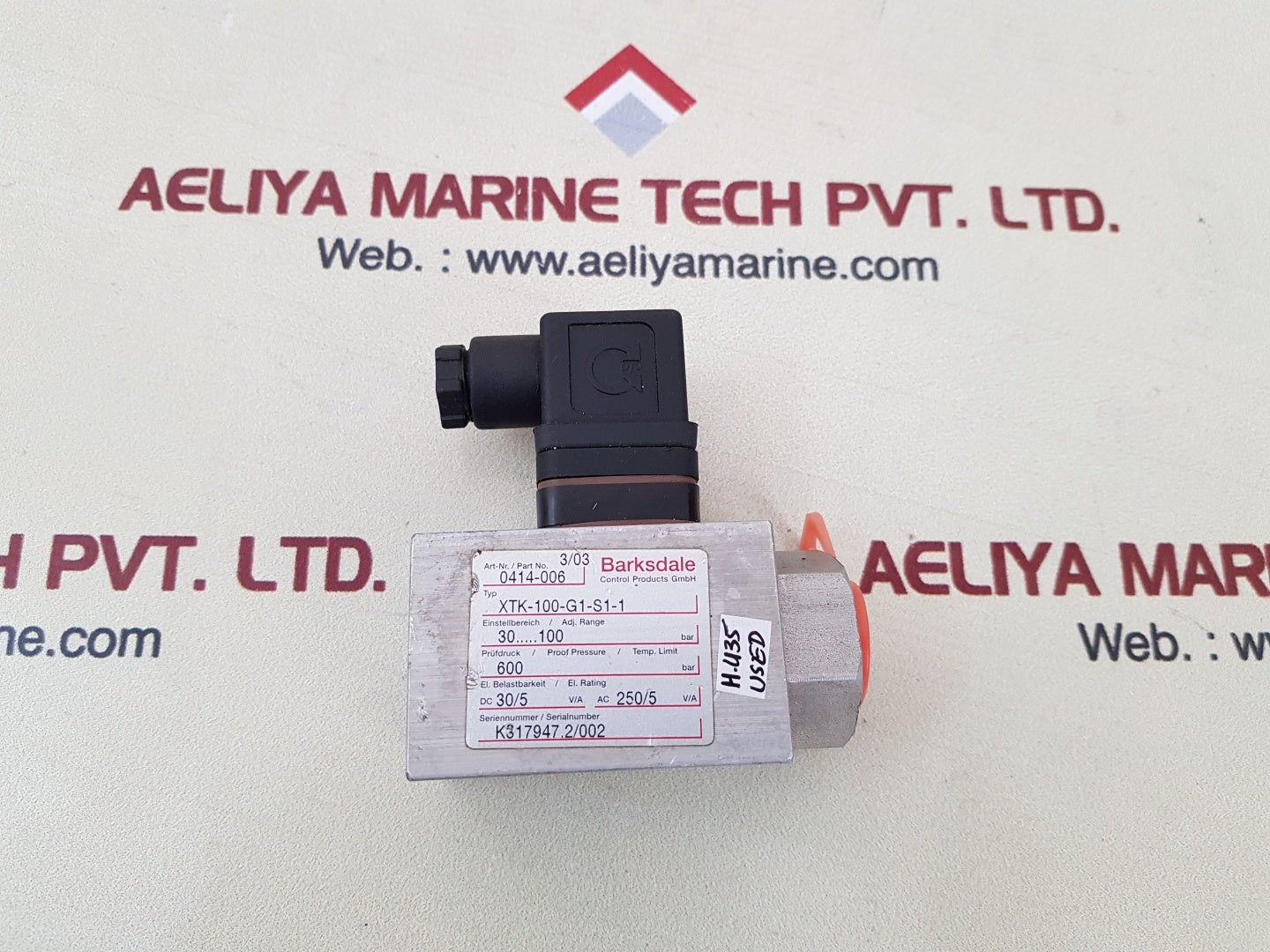 Barksdale xtk 100 g1 s1 1 pressure control switch