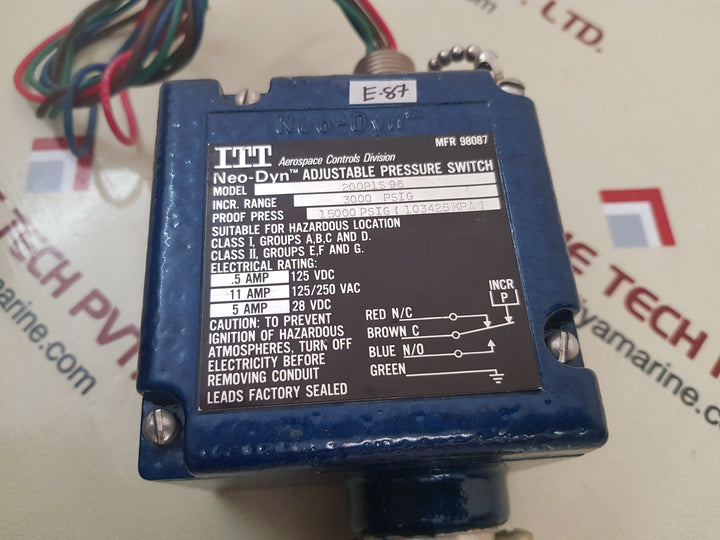 Itt Neo-dyn 200p1s96 adjustable pressure switch