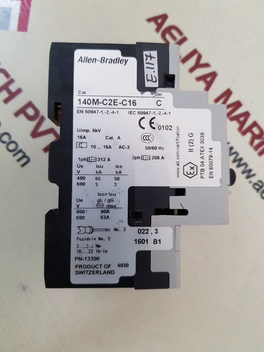 Allen-bradley 140m-c2e-c16 ser.c circuit breaker
