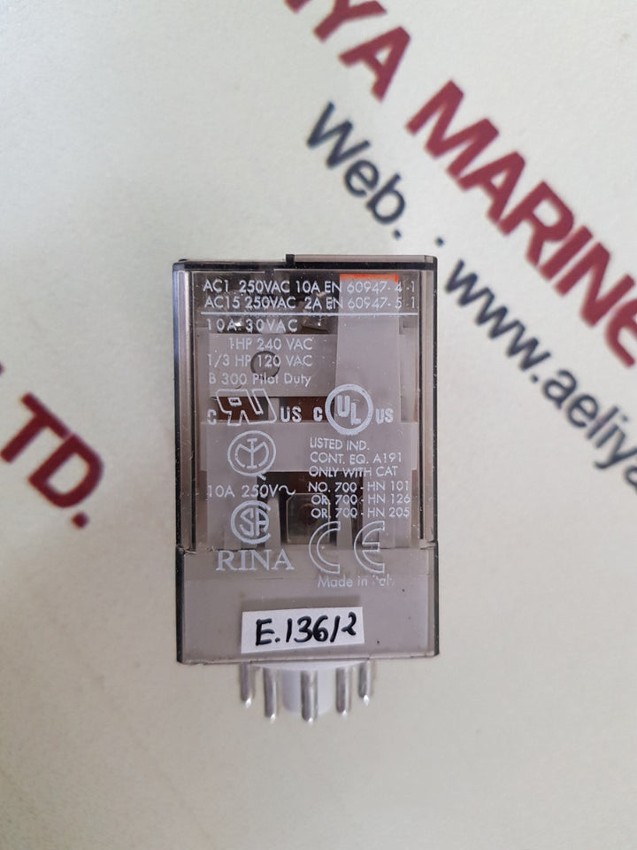 Allen-bradley 700-ha33A1 Tube Base Relay 120V 50-60Hz