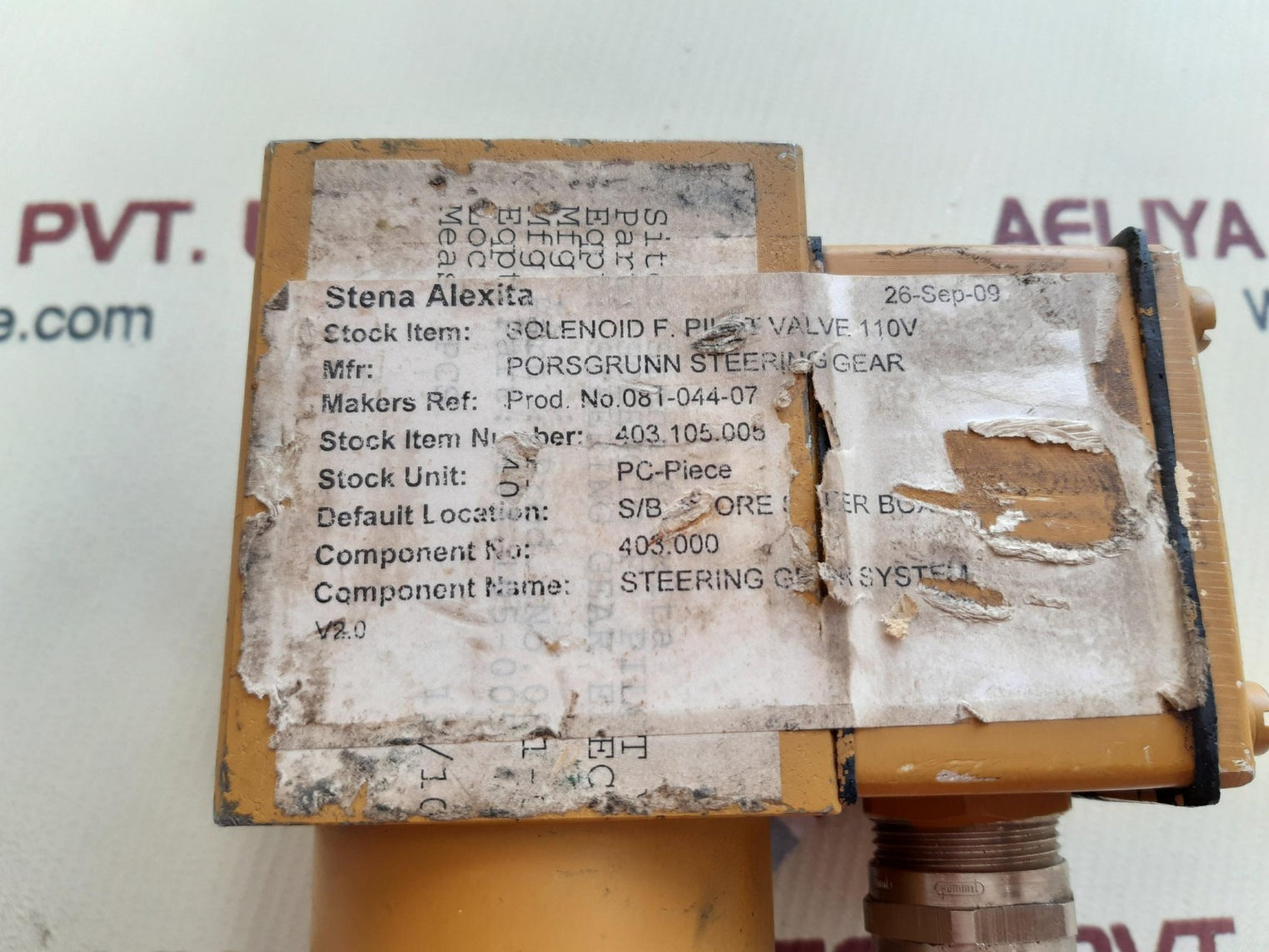 Porsgrunn mt 24501 solenoid f.pilot valve 110v 250ma