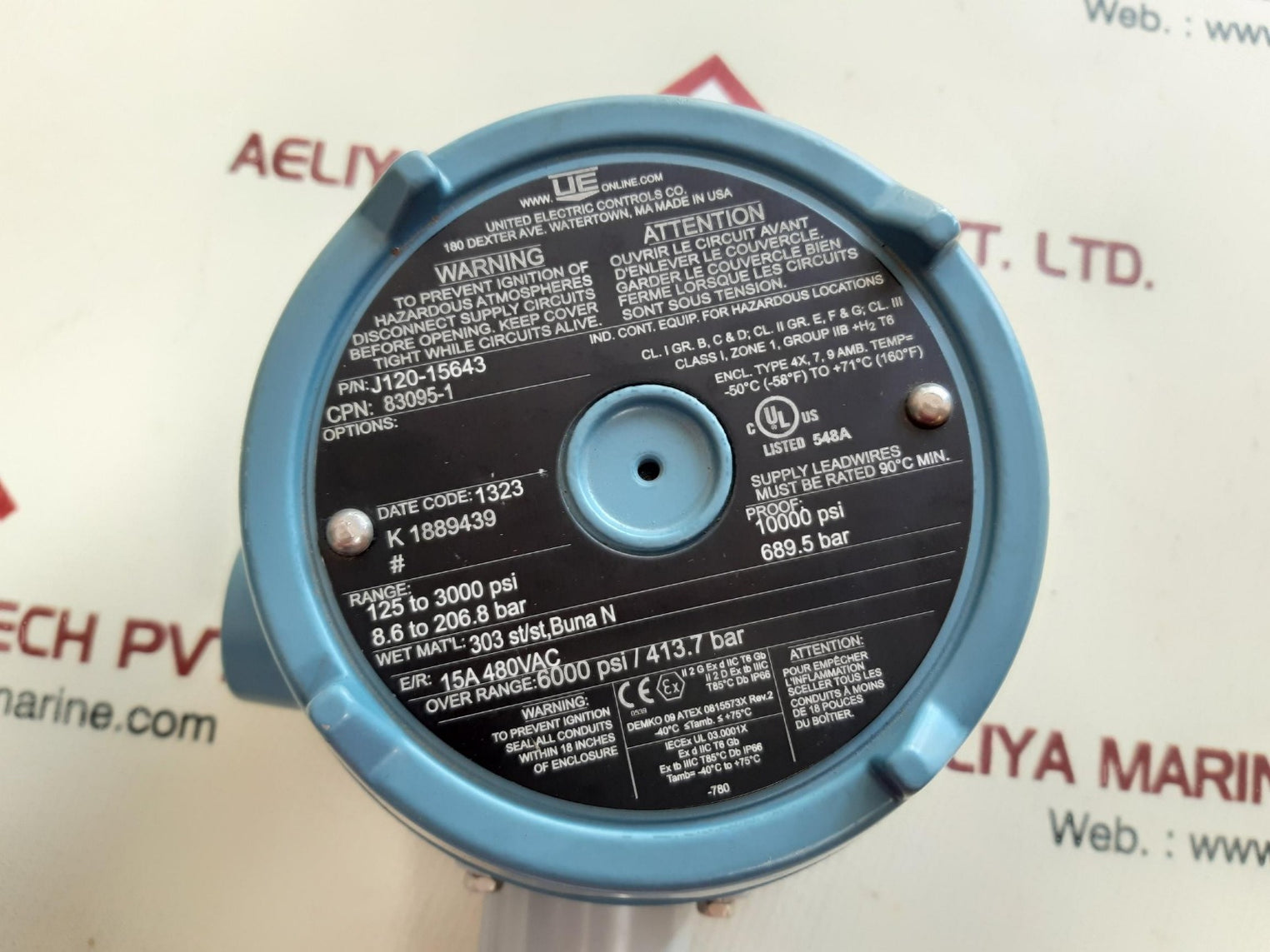 United electric j120-15643 pressure switch