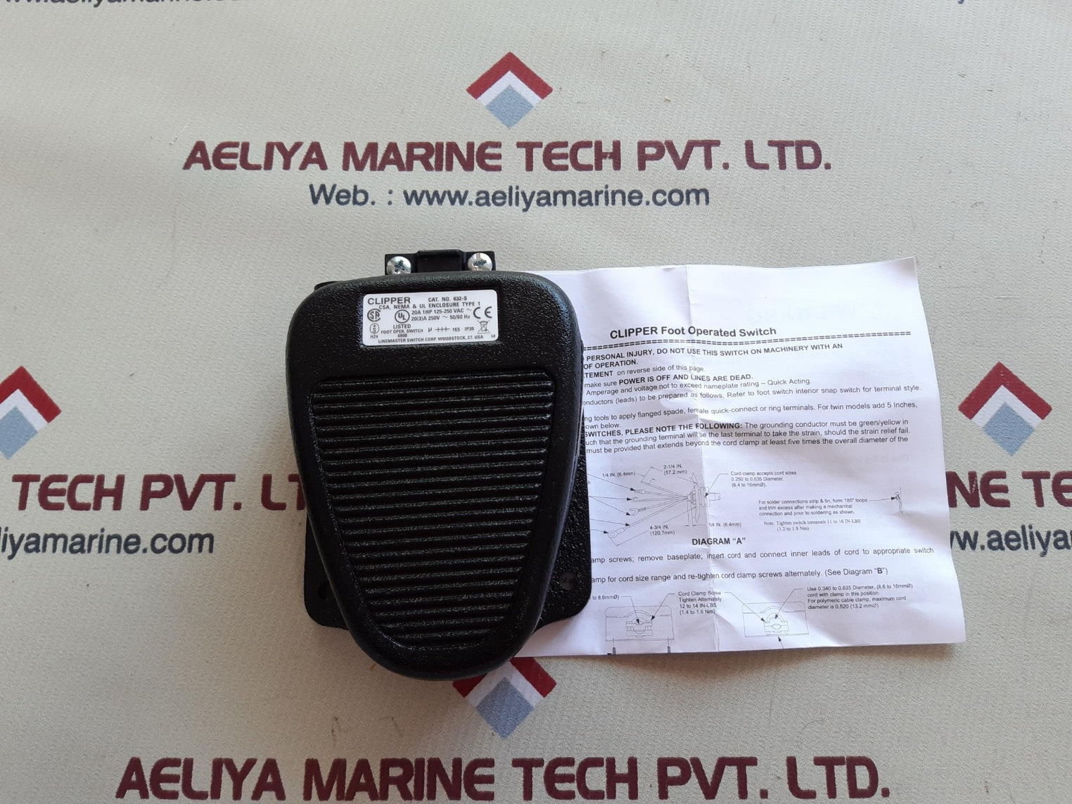 Clipper 632-s foot switch 125-250v 20a 1hp